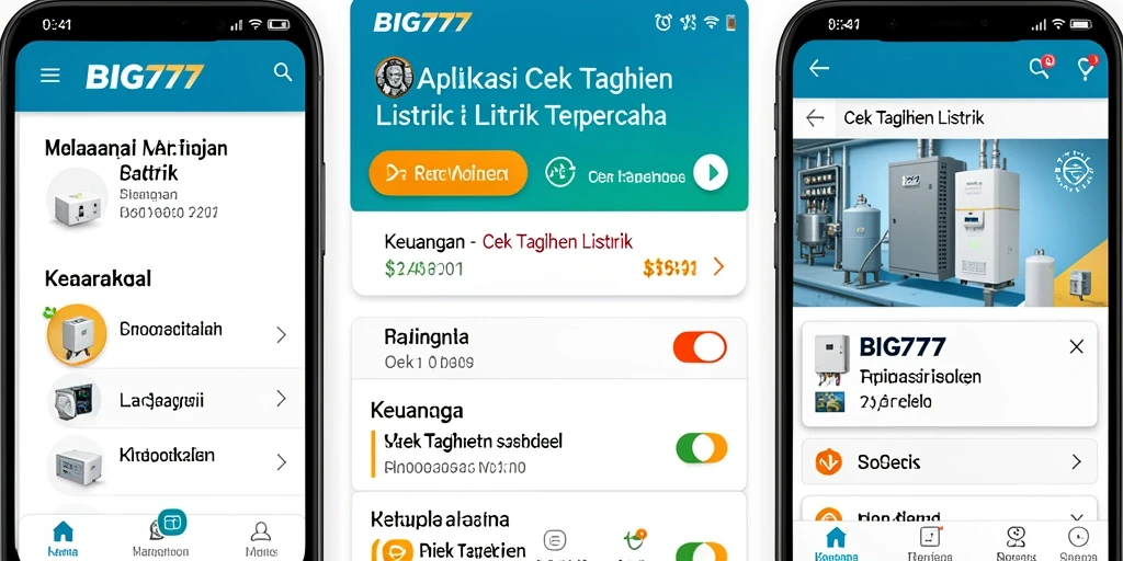 Antarmuka aplikasi BIG777 untuk pemeriksaan tagihan listrik.