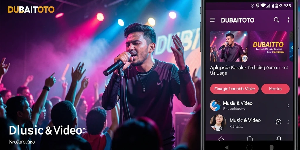 Tampilan antarmuka aplikasi DUBAITOTO yang menarik untuk karaoke.