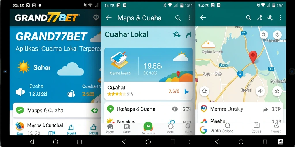 Tampilan antarmuka aplikasi Cuaca Lokal GRAND77BET yang intuitif.