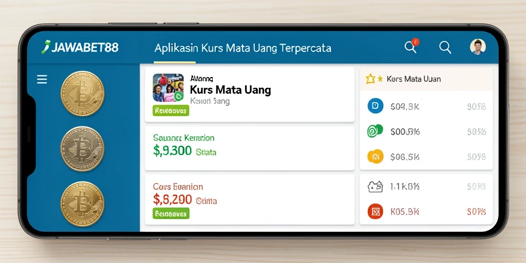 Antarmuka pengguna JAWABET88 yang menarik untuk Kurs Mata Uang.