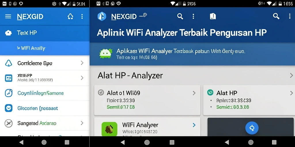 Antarmuka NEXGID menampilkan analisis jaringan WiFi yang jelas dan informatif.