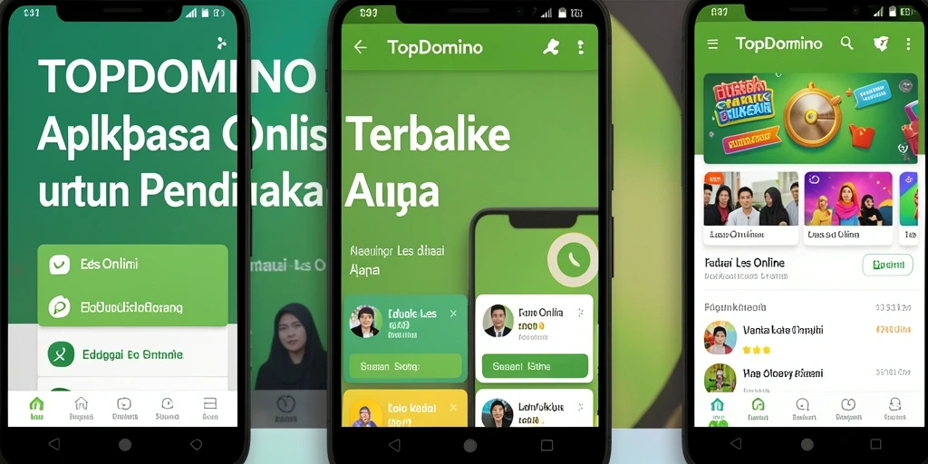 Antarmuka aplikasi TOPDOMINO yang memudahkan belajar Les Online.