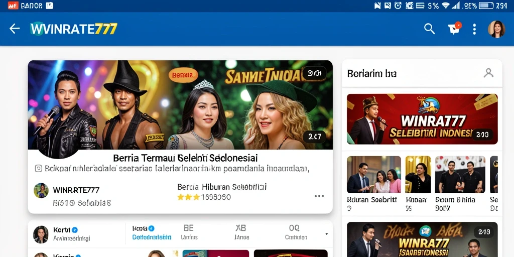 Antarmuka menarik dengan berita selebriti terbaru.